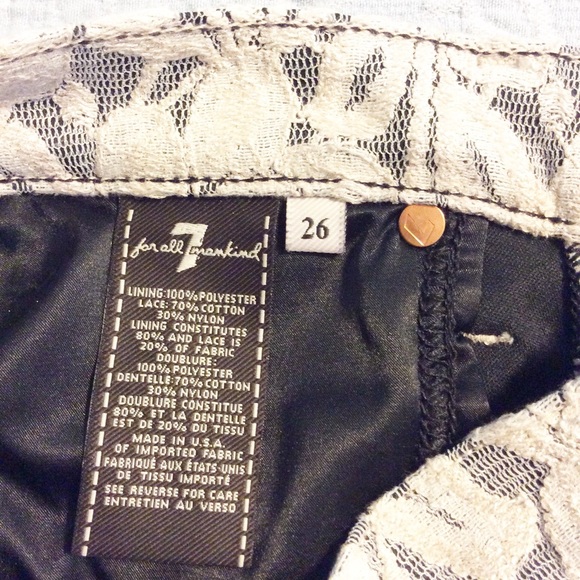 7 For All Mankind Lace Shimmered Skinny Jeans NWT - Picture 5 of 6